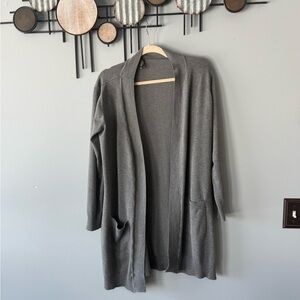Gray Open Front Women's Cardigan